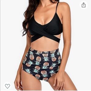Summer Mae High Waisted Tummy Control Pineapple Bikini New with tags!